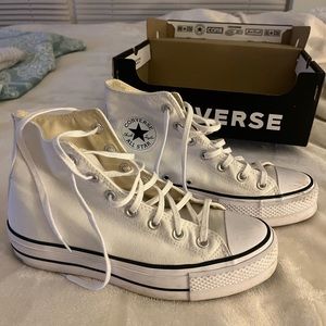 Platform high top white Converse !!!